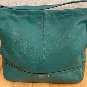 COACH over the shoulder purse, teal